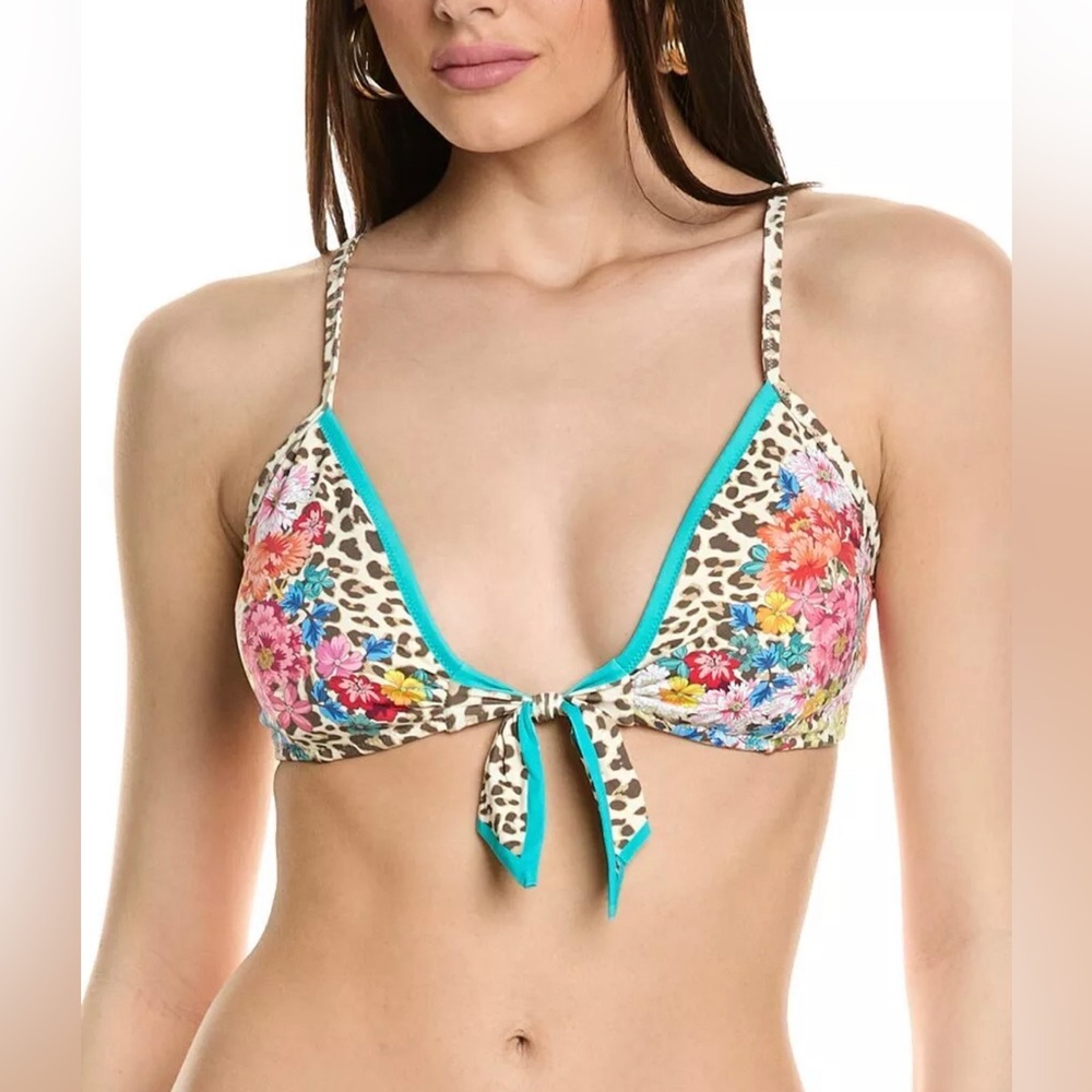 Johnny Was Mia Front Tie Bikini Swim Top NWT